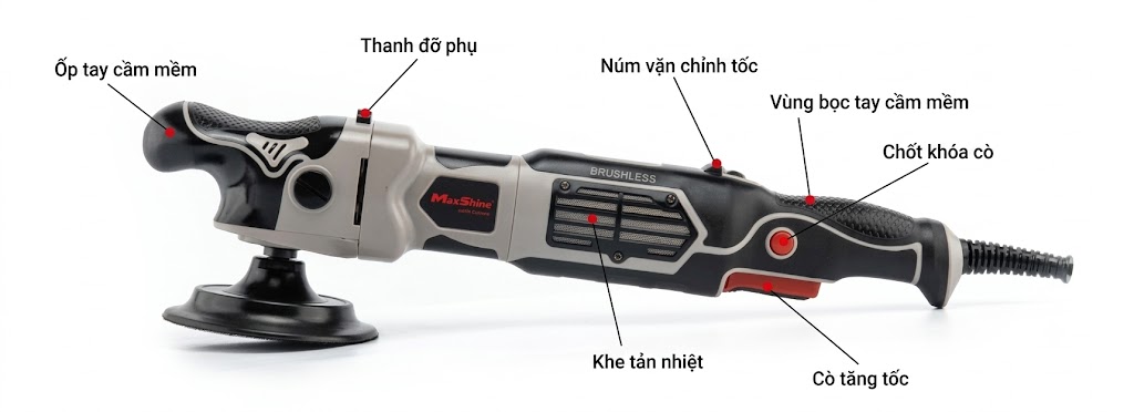 Máy đánh bóng đồng tâm không chổi than MaxShine BL1200 Pro 1200W