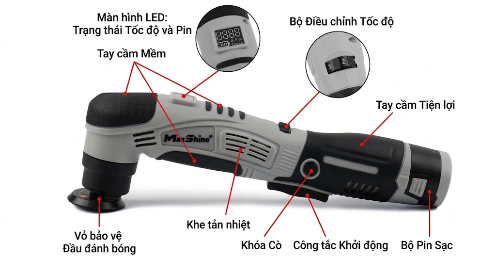 Máy đánh bóng cầm tay không dây mini V2 - MP0312 V2