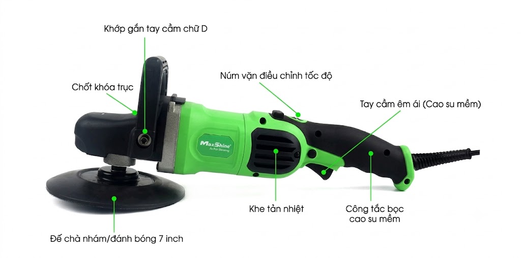 Máy Đánh Bóng Đồng Tâm MaxShine 1300W RP1300